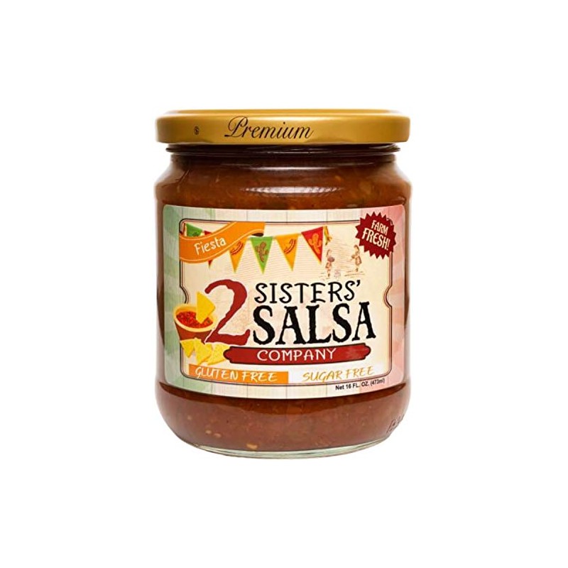 2 Sisters' Salsa Fiesta Style Salsa 16oz, pack of 1
