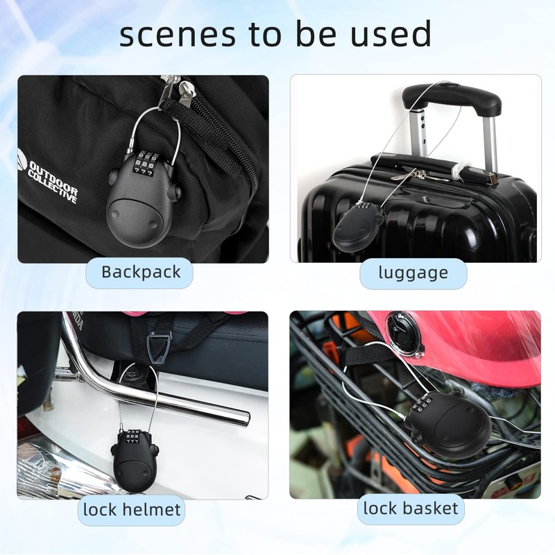 NBYT Luggage Locks - Combination Lock, Black, 27" Circumference, 10,000