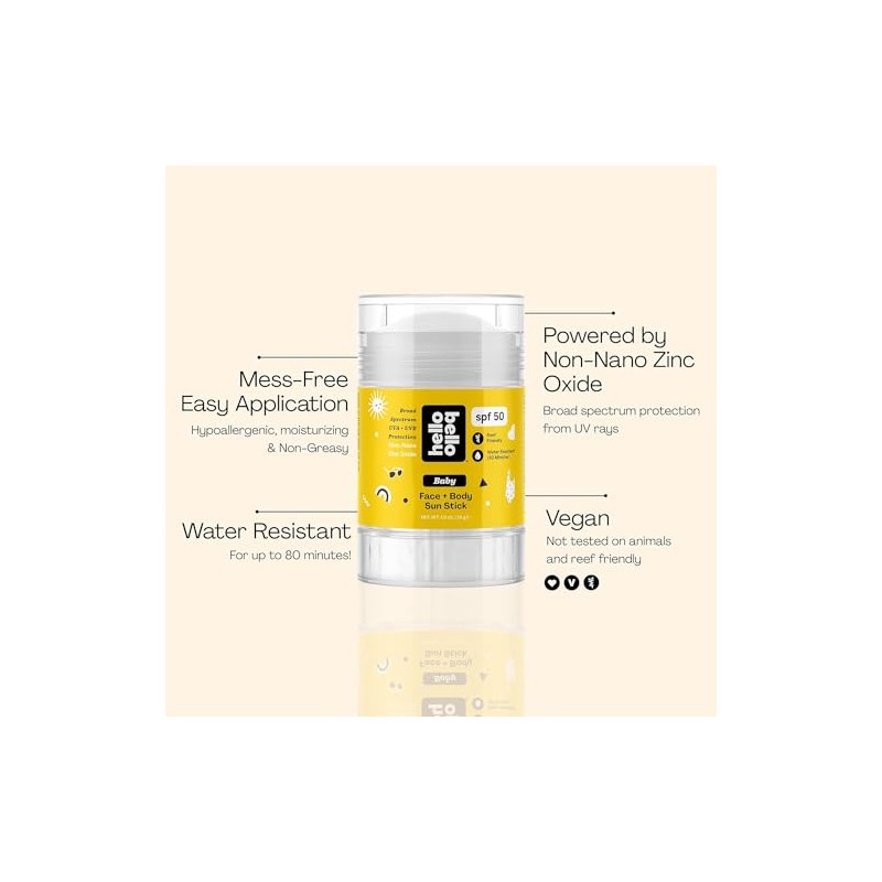 Hello Bello Spf 50 Barra De Protector Solar Facial Y