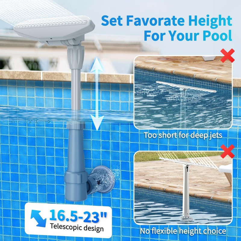 Klleyna Swimming Pool Fountain for Above & In-Ground Pools, Pool