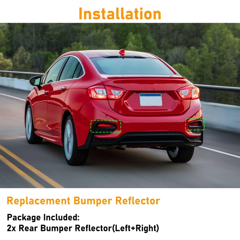Abodvu Compatible with Chevy Cruze Rear Bumper Reflector 2016-2019,Left Driver