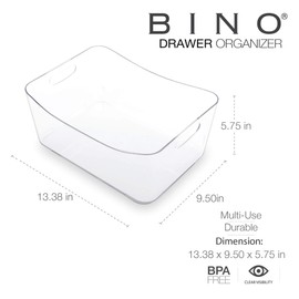 BINO | Plastic Organizer Bins, Large - 4 Pack | The SOHO Collection | Multi-Use Organizer Bins | Pantry Organizer & Freezer Organizer Bins | Plastic Storage Containers | Bins for Home & Kitchen Org