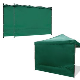 Patioman 3-Piece 10x10 Canopy Sidewalls with Silver Coating UPF50+ Shelter Sunwall Waterproof Canopies Shade Wall Instant Canopy Side Wall for Outdoor Pop up Canopy Tent and Vendor Tent, Forest Green