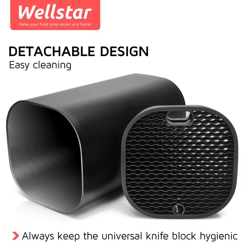 Universal Knife Block for Kitchen, WELLSTAR Knife Holder without Knives,