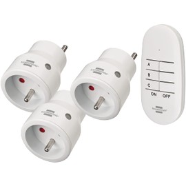 Brennenstuhl Comfort-Line 1507071 Radio Sockets Programmable Set of 3 with Remote Control White (Indoor Use with Remote Control)