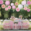 15 PCs Paper Flowers & Lanterns Party Decorations Pom Pom