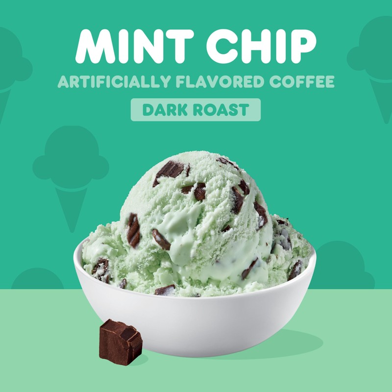 Dunkin’ Mint Chip Artificially Flavored Coffee, Keurig K-Cup Pods, 10