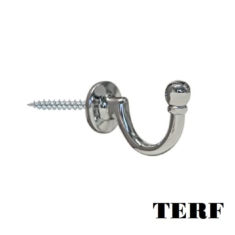 TERF® Traditional Type Polished Chrome Curtain Drapery Hold Back Tie