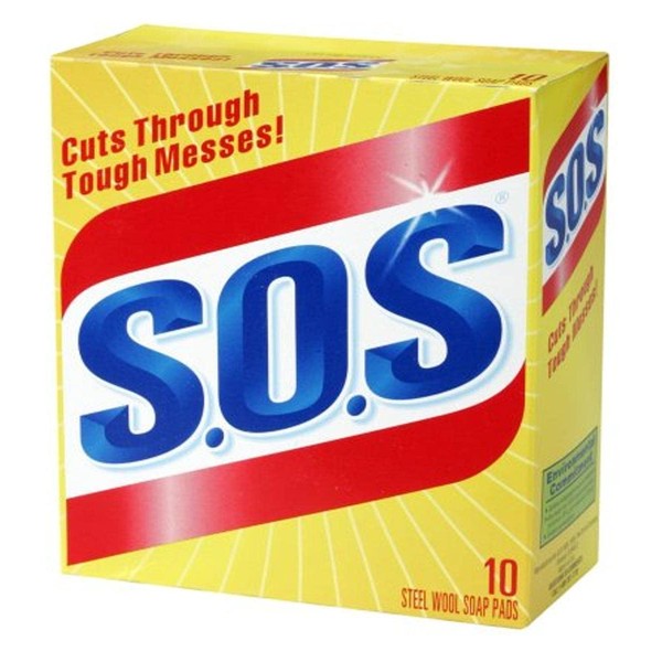 S.O.S. Steel Wool Soap Pads, 10-count Boxes (Pack of 12)