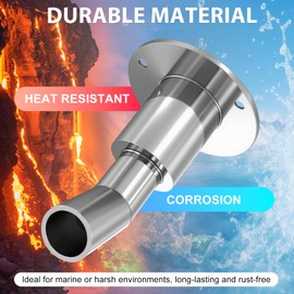 Infreecs Thru Hull Exhaust Skin, 24mm Diesel Heater Exhaust Tube Pipe Socket Hardware, 316 Stainless Steel Thru Hull Exhaust Fittings for RV Diesel Parking Heaters Car Truck Boat