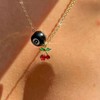 Cherry Necklace for Women Black Eight Pendant Necklace Charm Jewelry