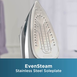 BLACK+DECKER® One Step Steam Iron with EvenSteam Stainless Steel Soleplates and SmartSteam Control, Grey
