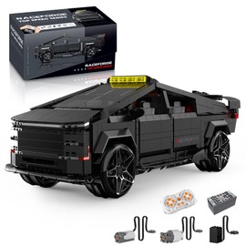 JTBBOY Remote Control Building Kit, Futuristic Cyber Truck Model, Black Electric RC Vehicle with Omniwheel Drift, 1572 Pieces Construction Set for Adults, 14+
