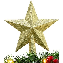 Christmas ConceptsÂ® 20cm Glitter Tree Top Star Decoration â Christmas Tree Topper (Gold)