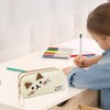 Generic Cute Cat Pencil Case - Embroidered Cat Design, Double