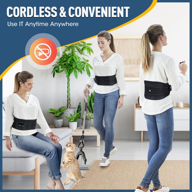 Electric Heating Mat for the Waist, Wireless Heated Back Belt,