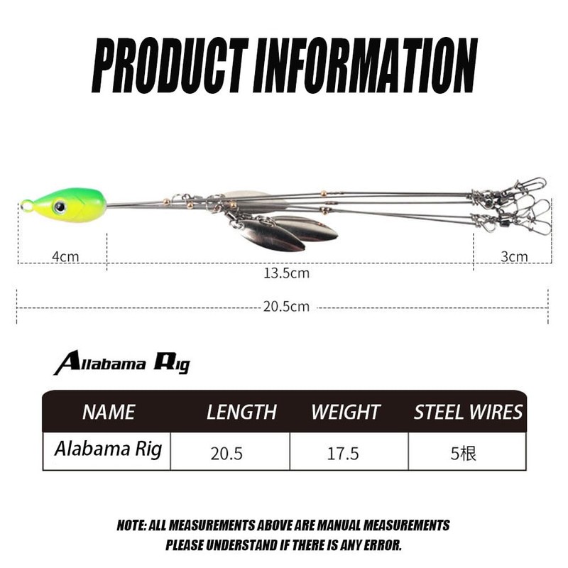 KULPORT Alabama Rig for Bass Fishing - 6PCS Umbrella A-Rig