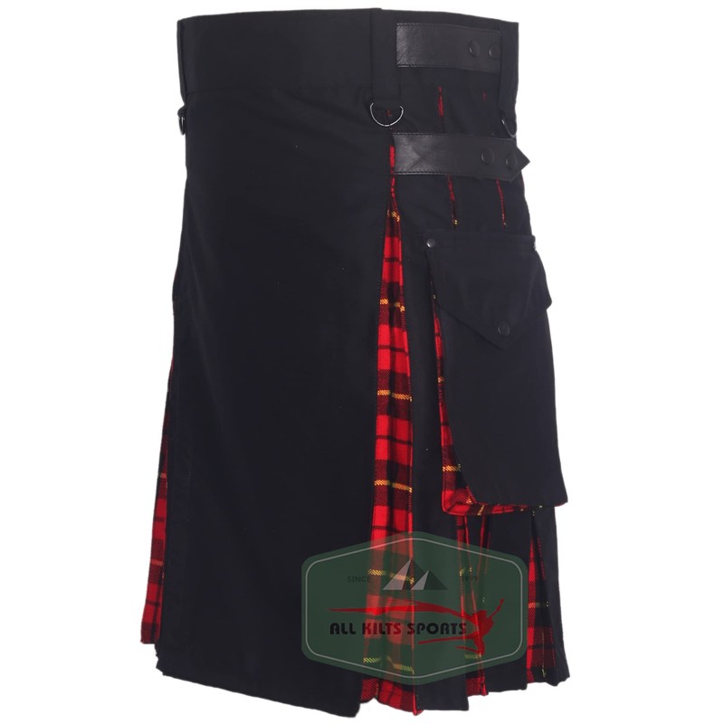 Hybird Utility Kilts with Leather Strap for Men (DE/NL/SE/PL, Numeric,