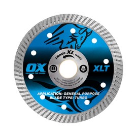 OX Tools Trade XL Turbo Diamond Blade, 10mm Segment Height, Universal & General Purpose Cutting Blade - Dia 125mm Bore 22.23mm (XLT-125/22)