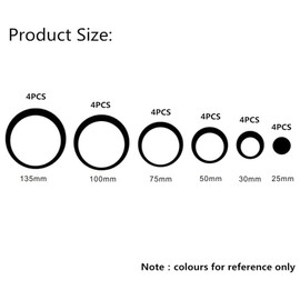 24 PCS Gold Acrylic Circle Mirror Stickers - 6 Sizes, DIY Wall Decor for Home, Office, Living Room, Bedroom