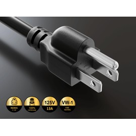 CableLeader 6ft 16 AWG Universal Power Cord Splitter NEMA 5-15P to IEC320 C13 x 2 - Splitter Cord, Y Power Cable, Extension Power Cord, Compatible with Computers, Monitors, Printers & TVs, Black