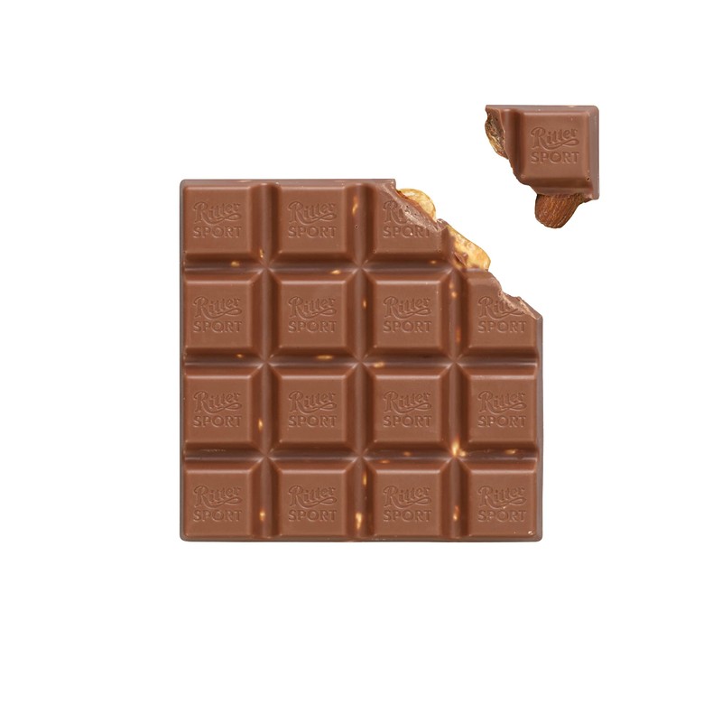 Ritter Sport Milk Chocolate with Whole Almonds, 3.5 Ounce Bar,
