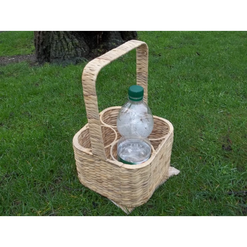 Flaschenkorb, Water Hyacinth Bottle Carrier for 4 Bottles