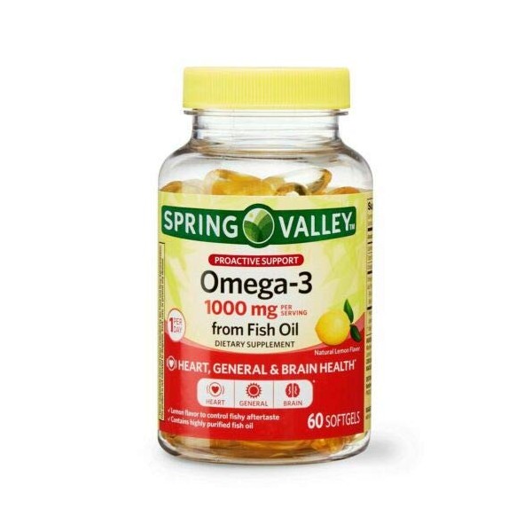 Spring Valley Omega-3 1000mg from Fish Oil, 60 softgels (1)