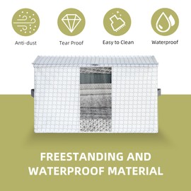 STORAGEIDEAS 95L Large Freestanding Storage Bags, 5-Pack Waterproof Clothes Storage Bins Foldable Closet Organizers with 2 Durable Handles & Zipper for Blanket, Comforters, Bed Sheets, Pillows, Toys