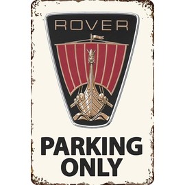 LUCKYLINDE Retro Tin Sign Suitable for Rover Oldtimer Fans and Lovers, Workshop and Garages Sign, 20 x 30 cm - Parking Only V2