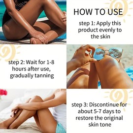 PTOSYAPE Carrot Tanning Gel, Contains Carotene Tanning Accelerator, Tanning Accelerator Cream For Sunbeds，Summer Beach Bath Bronze Long-Lasting Self-Tanning Waterproof Tanning Cream-100ml