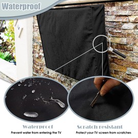 Gicov Outdoor TV Cover Waterproof with Front Flap Transparent Film Visible Patio TV Cover Dustproof Television LED LCD Screen Protector with Remote Controller Pocket (30-32")