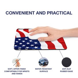 Computer-Mauspad, Mauspad – Amerikanische Flagge, USA, Heimbüro, PC, Schreibtisch, Zubehör, flexible Stoffoberfläche, groß, 5 mm, Laptop, Desktop, gedruckte Kunst, ergonomisch #15623