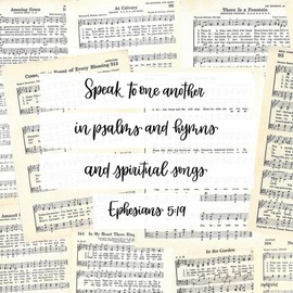 Typography Signs Wall Art, Psalms and Hymns Custom Framed Home Décor, 12x12, 50 Custom Frame Options