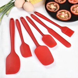 Juego De Espátulas De Silicona Rojas De 6 Piezas Para Cocina