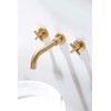 SITGES Gold Bathroom Faucet, Double Handle Wall Mount Bathroom Sink