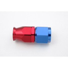 Autobahn88 Aluminum Anodized Swivel Hose End Fitting for PTFE Teflon Fuel Line - Reusable, Straight, AN6 (Blue/Red)