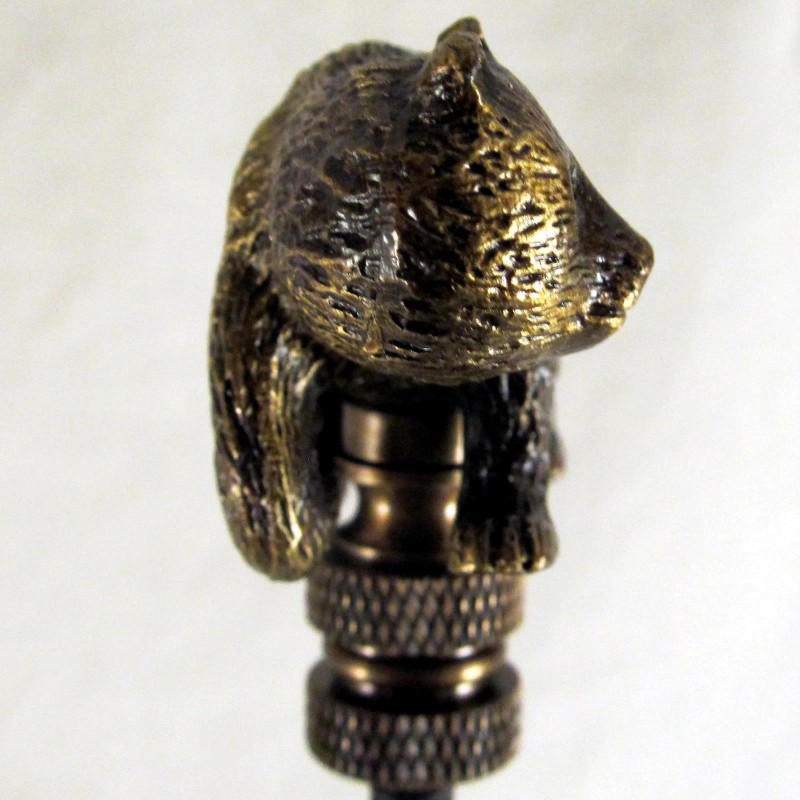 Detailed BEAR LAMP FINIAL for old antique shade or lampshade