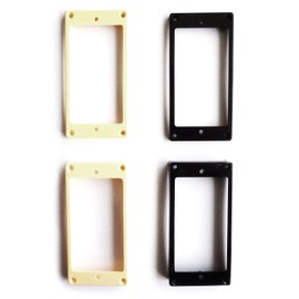 Humbucker Pickup Curved Base Mounting Ring Surrounds - Black Neck