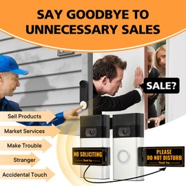 SZTGR Rotatable Doorbell Cover - No Soliciting & Do Not Disturb Sign ， Standard Doorbells | Durable Metal, Easy Install | Ideal for Dog Owners, Napping Babies & Privacy Seekers (Black)