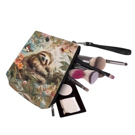 GIFTPUZZ Sloth Cosmetic Bag Cute Makeup Bag for Women Travel Cosmetic Handbag Travel Lightweight Zipper Pouch Toiletry Organizer Pouch Animal