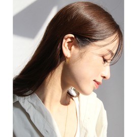2085 2085 Simple Heart Hoop Earrings, Metal Allergy, Surgical Stainless Steel, Small Size, Compatible with Gold Flares, Women's, Gold, Heart Motif, Silver, Catchless, Cute, Water Resistant, Stainless