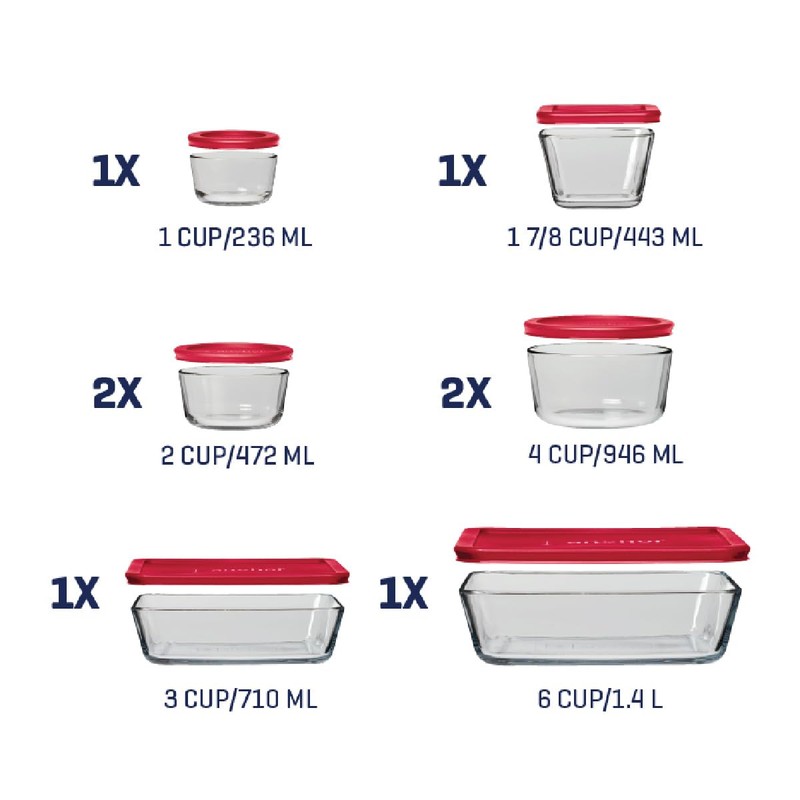 Anchor Hocking 16 Piece Glass Storage Containers with Lids (8