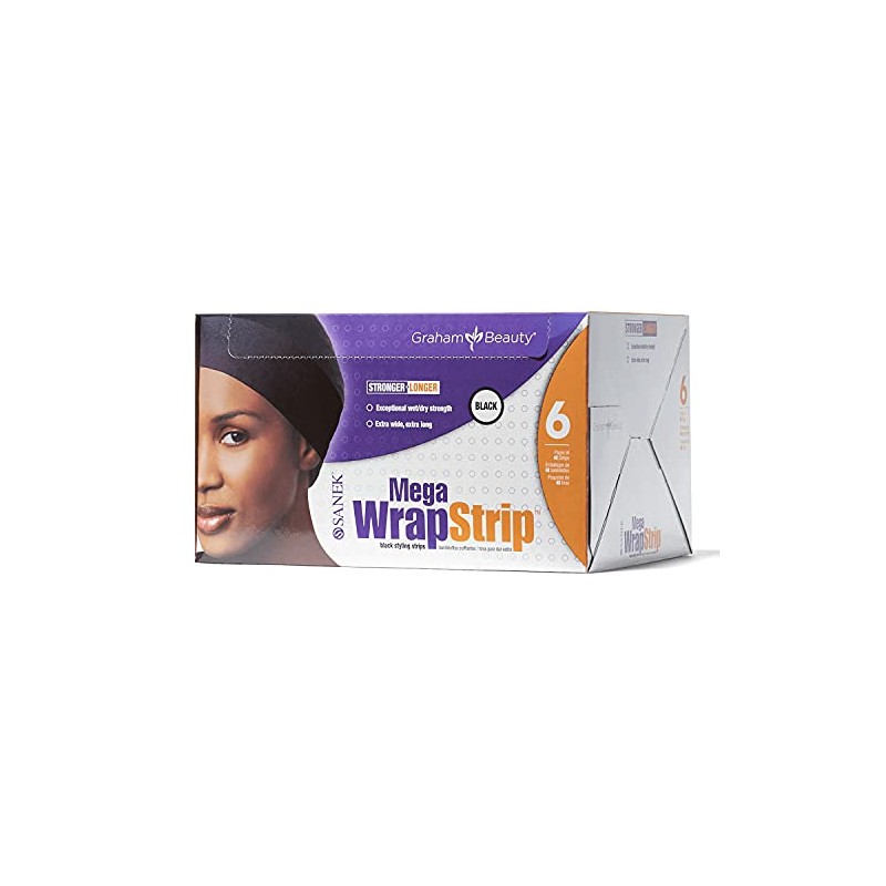 Mega Wrap Strip Refills Black, 6 packs of 40 strips