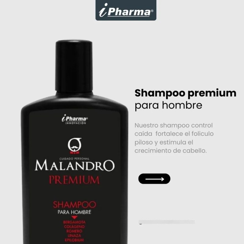 Malandro Shampoo Premium 450 Ml Bergamota, Romero.