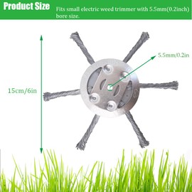 Weed Brush for Brush Cutter, Pack of 2 6 Inch Wild Herb Brush, Brush Cutter, Weed Brush, Trimmer Head for Garden, Grass Trimmer Head, Lawnmower, Power Tool (2 Pieces 6 Heads)