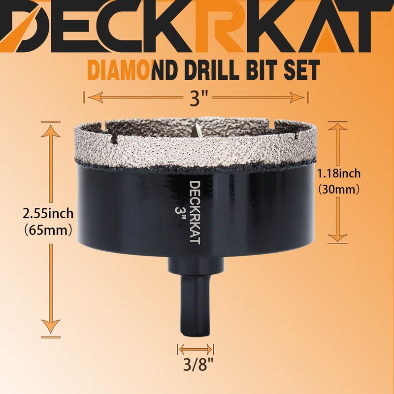 3 inch Diamond Hole-Saw Bits with Pilot Drill Bit -3"
