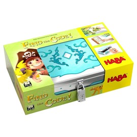 HABA 304839 - Find the code! Pirate Island, Puzzle Game with Treasure Map Puzzle and Treasure Chest for Refilling, Game from 5 Years