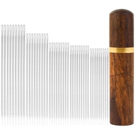 45pcs Large Eye Sewing Needles with Carrying Case, Easy Thread Stitching Needles in 5 Sizes Strong Hand Sewing Needles Stainless Steel Darning Needle Sharp Point Wool Needles Embroidery Accessories