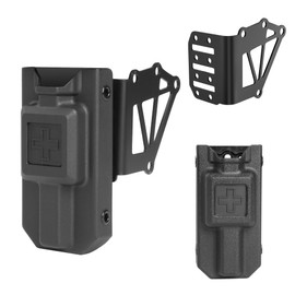 NIRIAHO Tactical Universal Duty Holster Extended Support Holder with Tourniquet Holster Combo, Tourniquet Holder Kit for Duty Belt (Black)